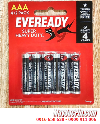 Pin Eveready 1212-BP6; Pin AAA 1.5v Eveready 1212-BP6 Heavy Duty (Xuất xứ Indonesia) Loại vỉ 6viên